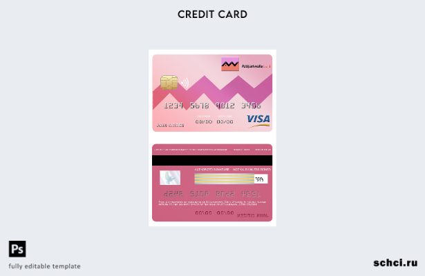 цифровая загрузка Кот д'Ивуар Шаблон банковской карты Visa Attijariwafa